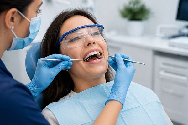Patient receiving preventive dental care